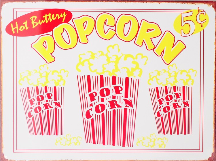 Metallschild POPCORN