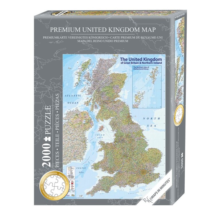 Levně Puzzle Great Britain Map, 2000 ks