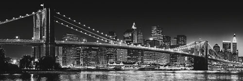 Poster New York - Brooklyn bridge b/w
