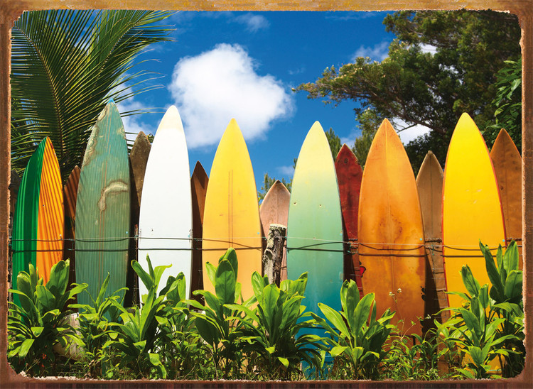 Plechová ceduľa SURFBOARDS