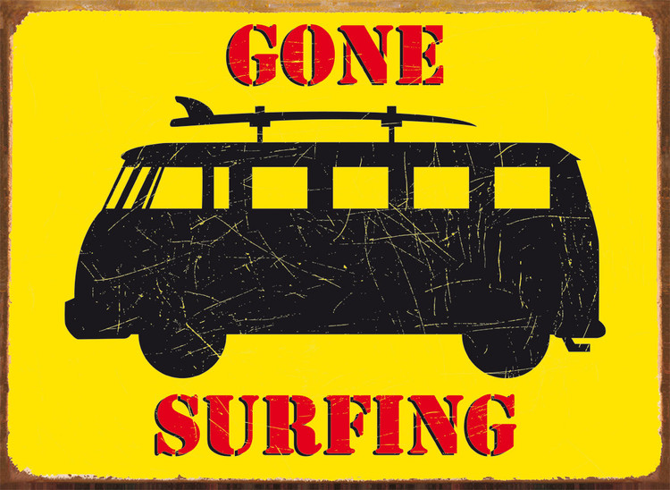 Metallschild GONE SURFING