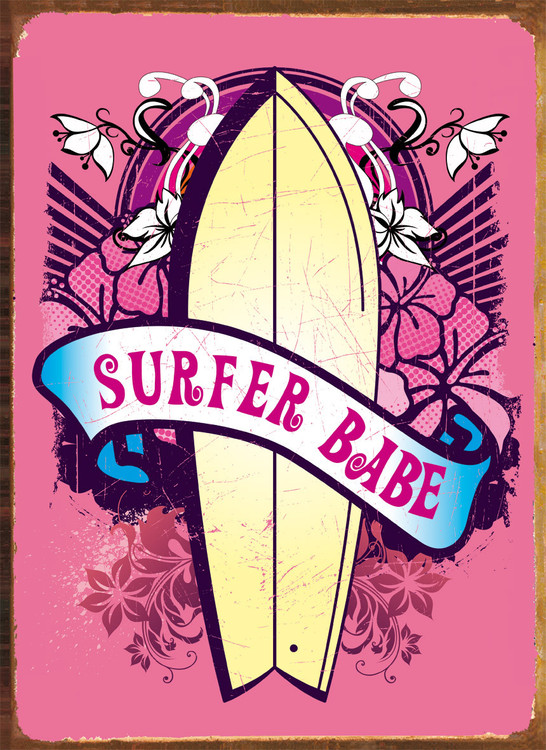 Metallschild SURFER BABE