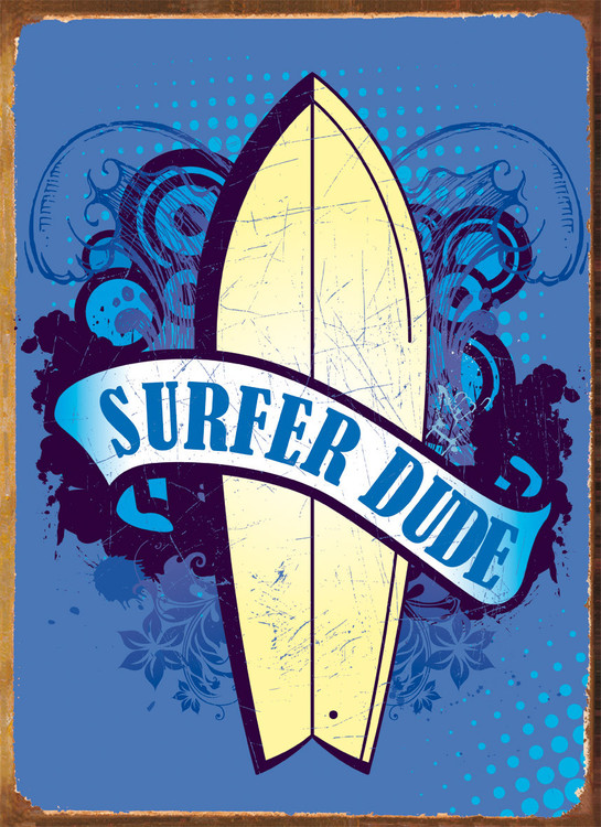 Metallschild SURFER DUDE