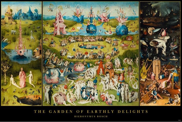 Plakát, Obraz - Hieronymus Bosch - Garden of Earthly Delights, (91.5 x 61 cm)