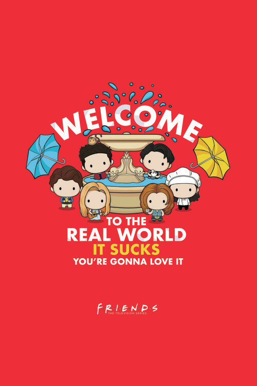 Plakát, Obraz - Friends - Welcome to the real world, 26.7 × 40 cm