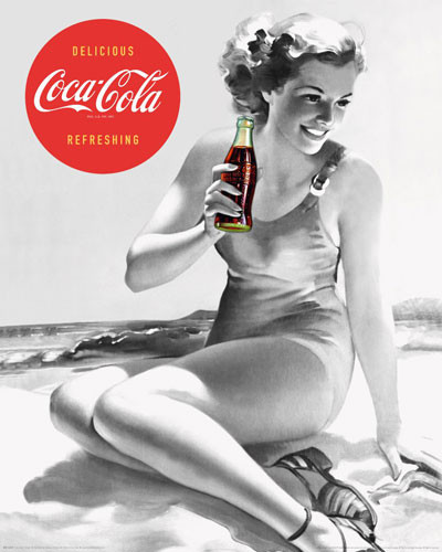 Poster COCA-COLA - beach