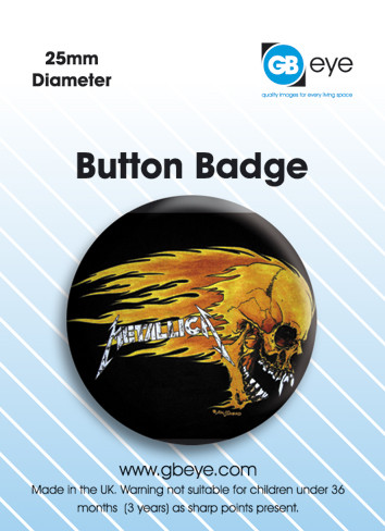 Button Metallica Flaming