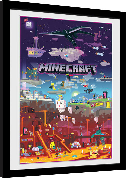 Rámovaný plakát Minecraft - World Beyond