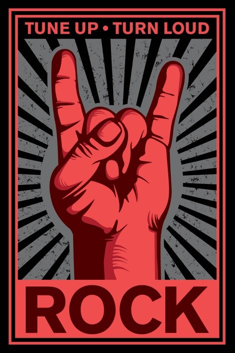 Poster ROCK HAND - ture up turn loud