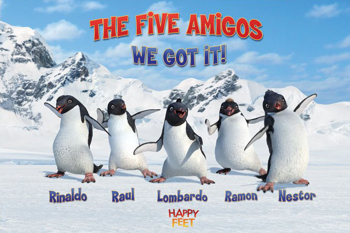 Plakát HAPPY FEET - the five amigos