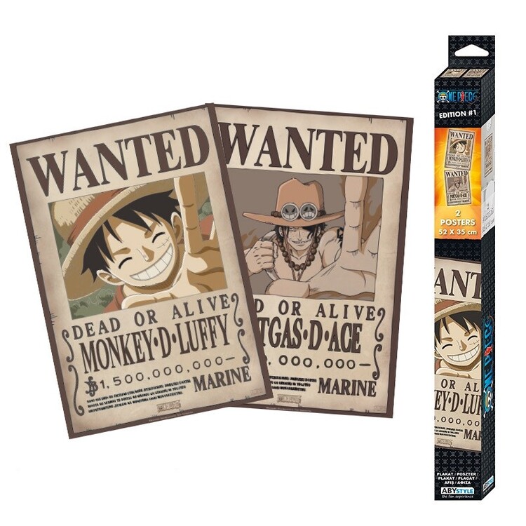 Set regalo One Piece - Wanted Luffy & Ace