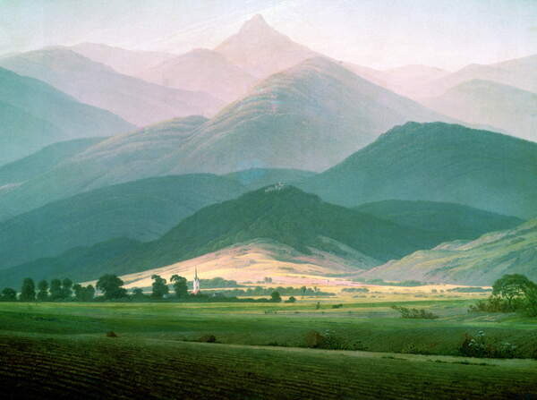 Levně Plakát, Obraz - Landscape in the Riesengebirge, 1810-11, Friedrich, Caspar David, 40 × 30 cm