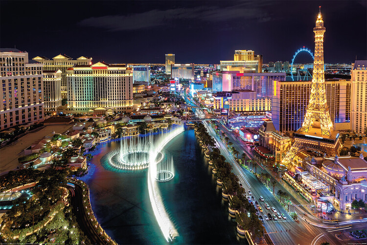 Plakát, Obraz - Las Vegas - Aerial View, 120x80 cm