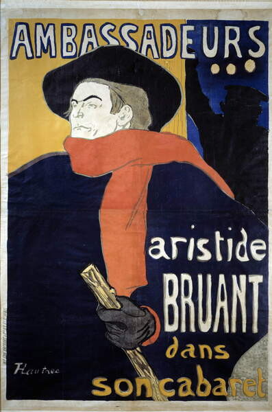 Obrazová reprodukce Poster for Aristide Bruant, Toulouse-Lautrec, Henri de, 26.7x40 cm