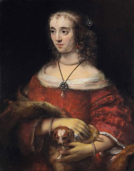 Levně Plakát, Obraz - Portrait of a Lady with a Lap Dog, Rembrandt Harmensz. van Rijn, 30 × 40 cm
