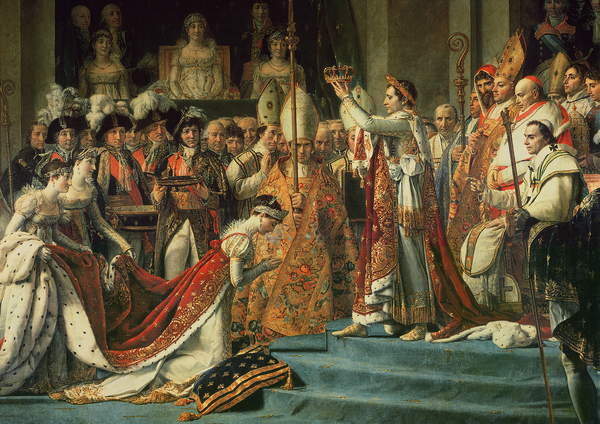 David, Jacques Louis - Obrazová reprodukce The Consecration of the Emperor Napoleon, (40 x 30 cm)