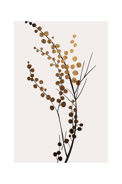 Plakát, Obraz - Kubistika - Golden branch, (40 x 60 cm)