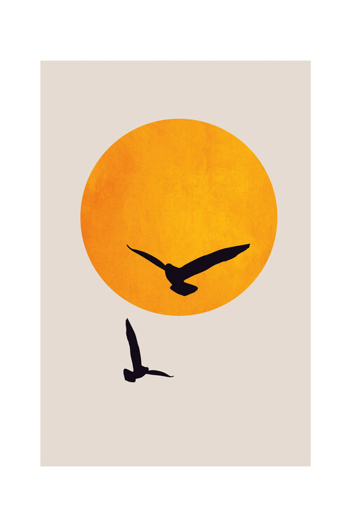 Plakát, Obraz - Kubistika - Birds in the sky, (40 x 60 cm)
