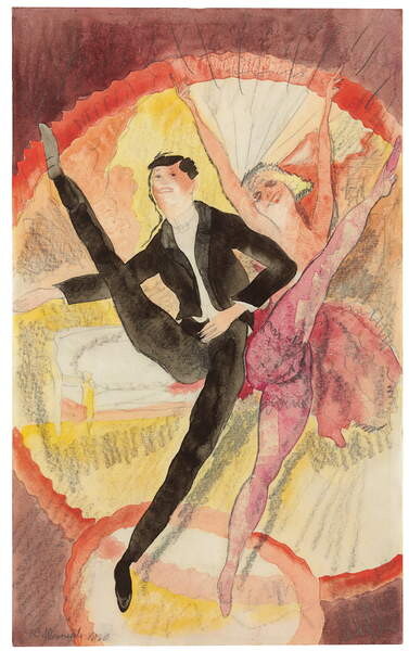 Quadro su tela In Vaudeville: Two Dancers, 1920