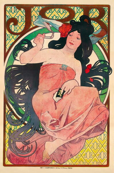 Obrazová reprodukce Job, Mucha, Alphonse Marie, 26.7 × 40 cm