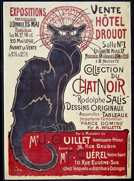 Obrazová reprodukce Chat Noir (Black Cat), Steinlen, Theophile Alexandre, 30x40 cm