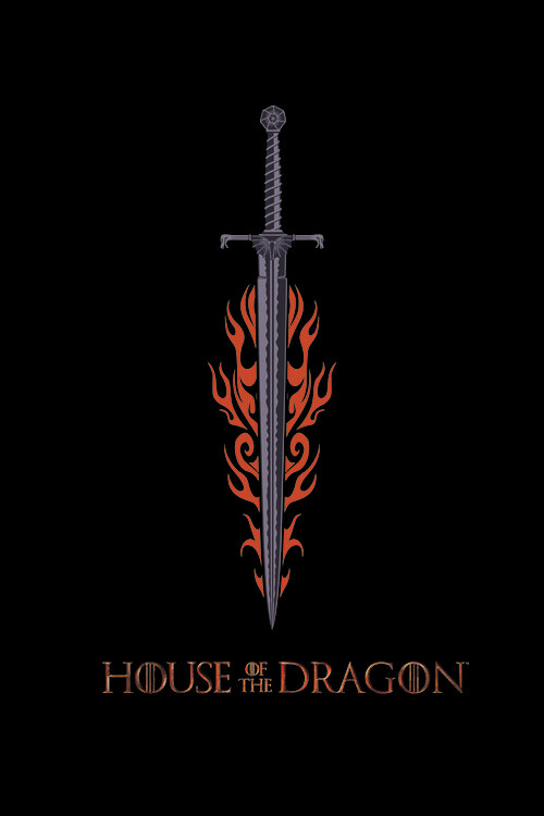 Plakát, Obraz - House of Dragon - Fire Sword, 26.7 × 40 cm