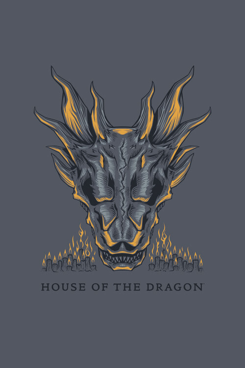 Plakát, Obraz - House of Dragon - Dragon Skull, 26.7 × 40 cm