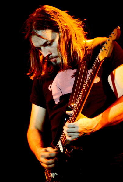 Umělecká fotografie David Gilmour, February 1977: concert of rock band Pink Floyd, (26.7 x 40 cm)