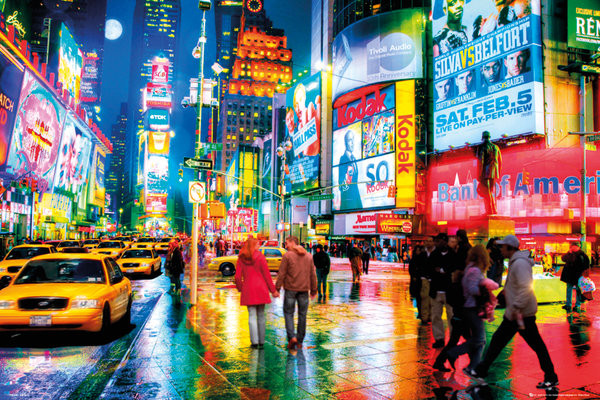 New York Times Square Taxi 02 Wall Art Poster Grand Format A0 Large Print