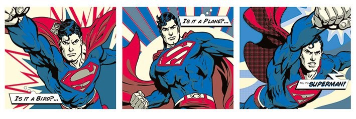 Poster SUPERMAN - pop art triptych