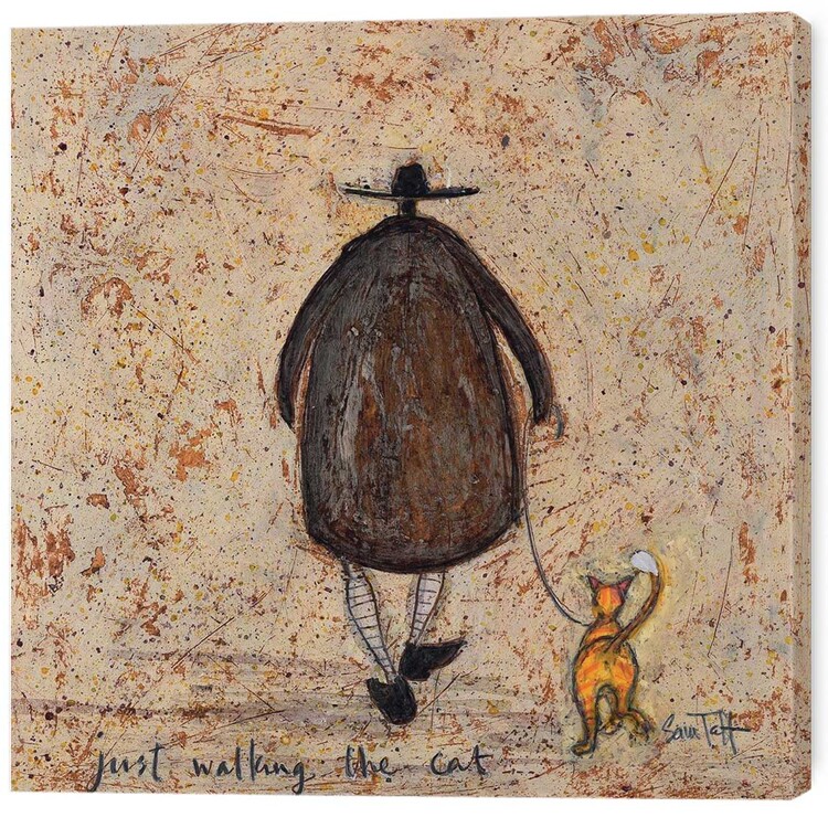 Obraz na plátně Sam Toft - Just Walking the Cat, (40 x 40 cm)