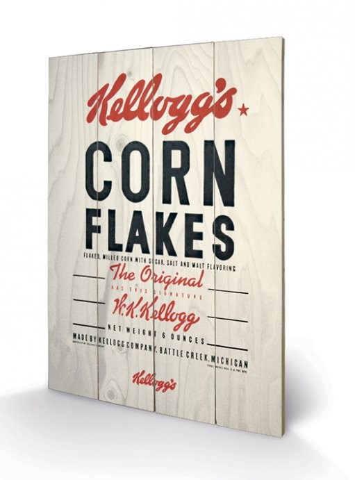 Obraz na dřevě VINTAGE KELLOGGS - corn flakes