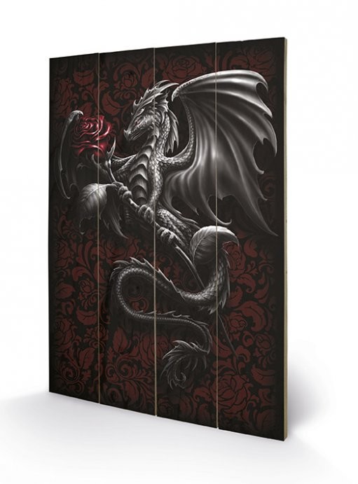 Bild auf Holz Spiral - Dragon Rose