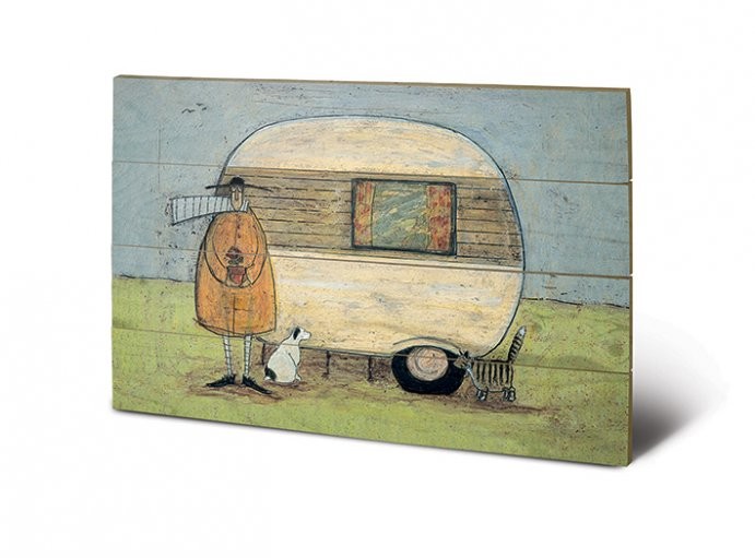 Levně Dřevěný obraz SAM TOFT - home from home, Sam Toft, 59 × 40 cm