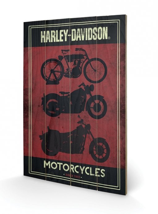 Bild auf Holz HARLEY DAVIDSON - motorcycles