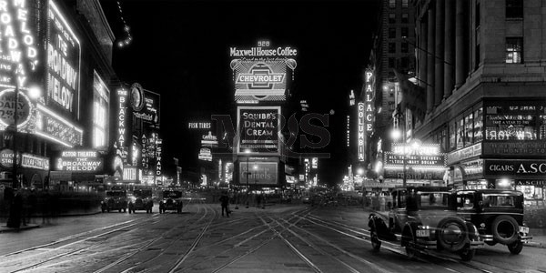 Umělecký tisk Times Square at night 1910