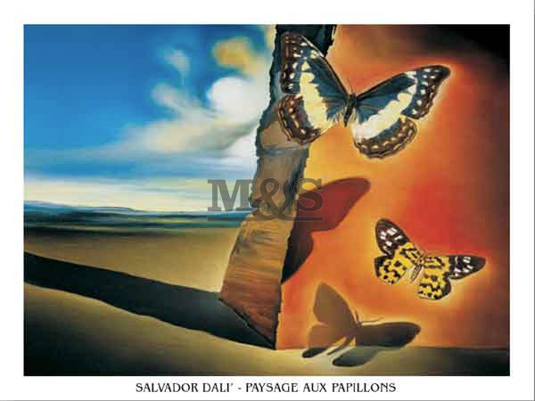 Stampa d'arte Paysage Aux Papillons