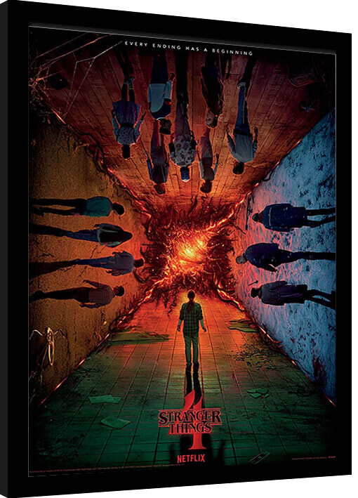 Inramad poster Stranger Things - Every Ending Has a Beginning