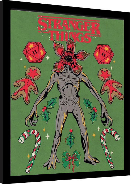 Gerahmte Poster Stranger Things 4 - Christmas Demogorgon