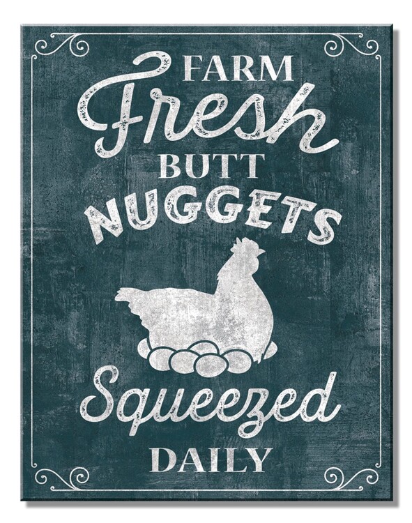 Metallschild Farm Nuggets