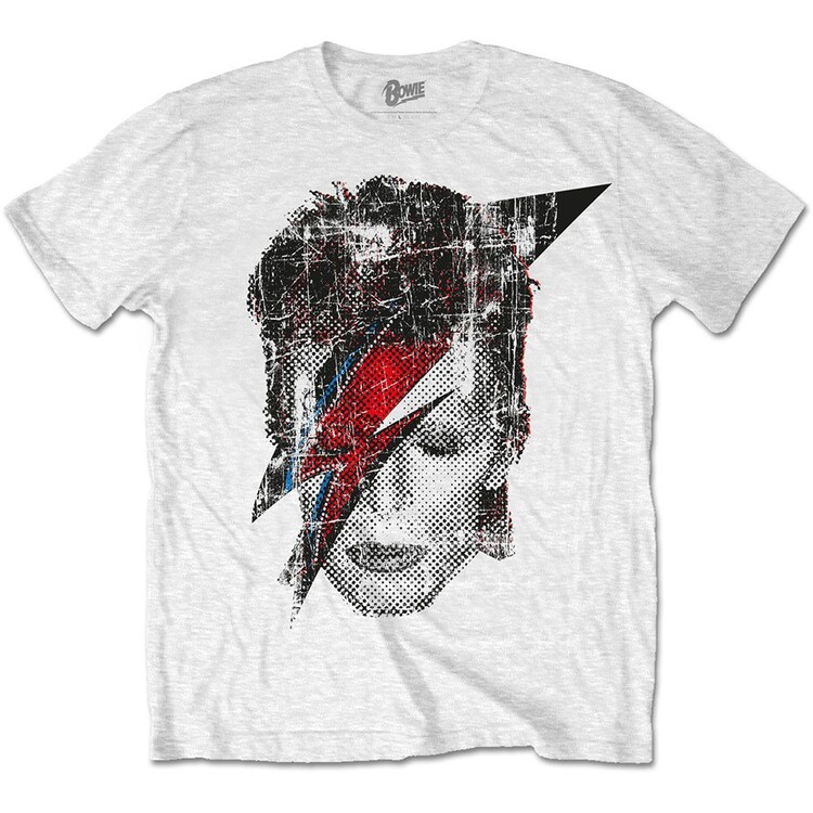 Tričko David Bowie - Halfton Flash Face, XXL