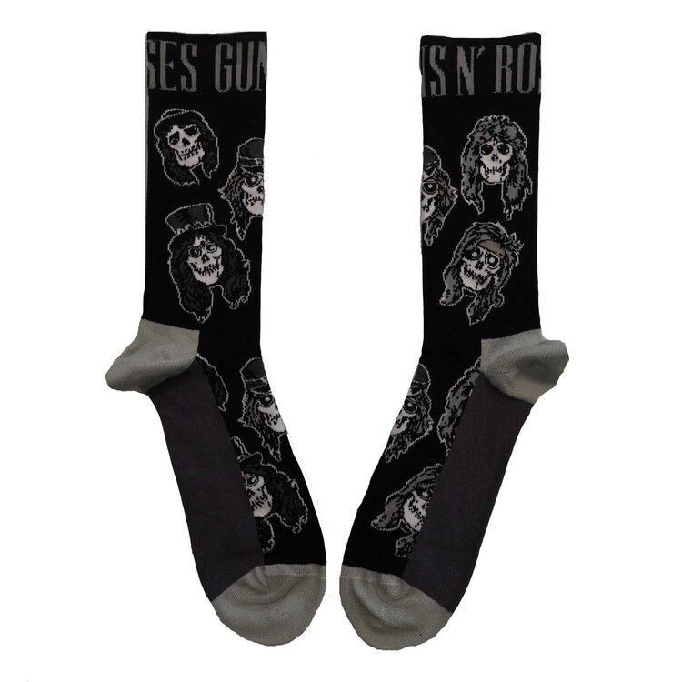 Levně Ponožky Guns N‘ Roses - Skulls Band Monochrome, 40 - 45 (UK 7 - 11)