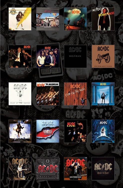 Textielposter AC/DC - Albums