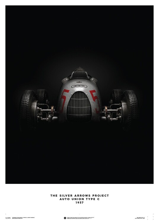 Művészeti nyomat Auto Union Type C - Silver - 1937