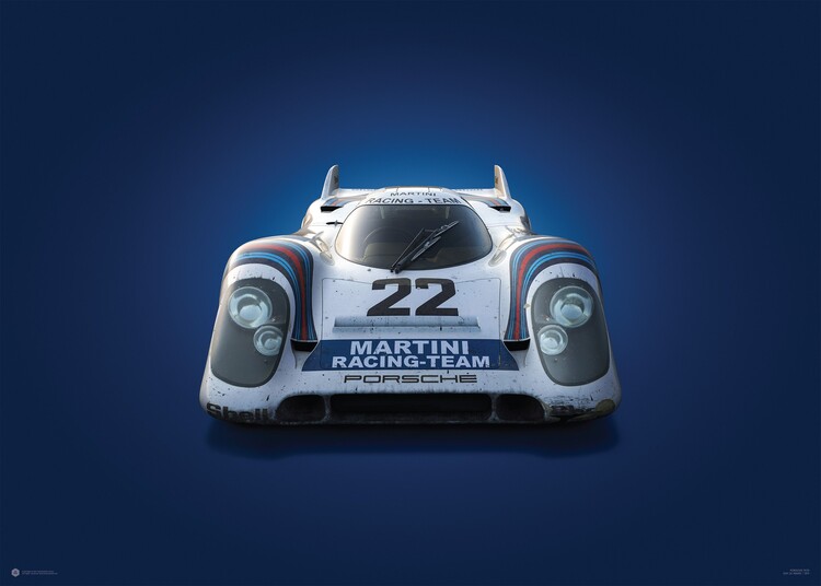 Levně Umělecký tisk Porsche 917 - Martini - 24 Hours of Le Mans - 1971, Automobilist, 70 × 50 cm