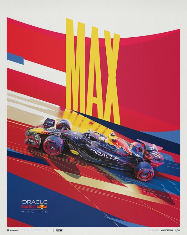 Umělecký tisk Oracle Red Bull Racing - Max Verstappen - 2022