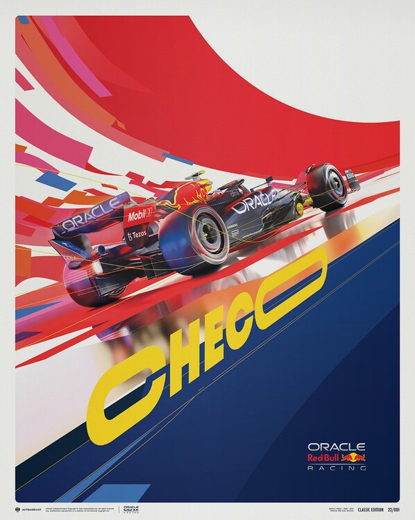 Levně Umělecký tisk Oracle Red Bull Racing - Sergio Perez - 2022, Automobilist, 40 × 50 cm