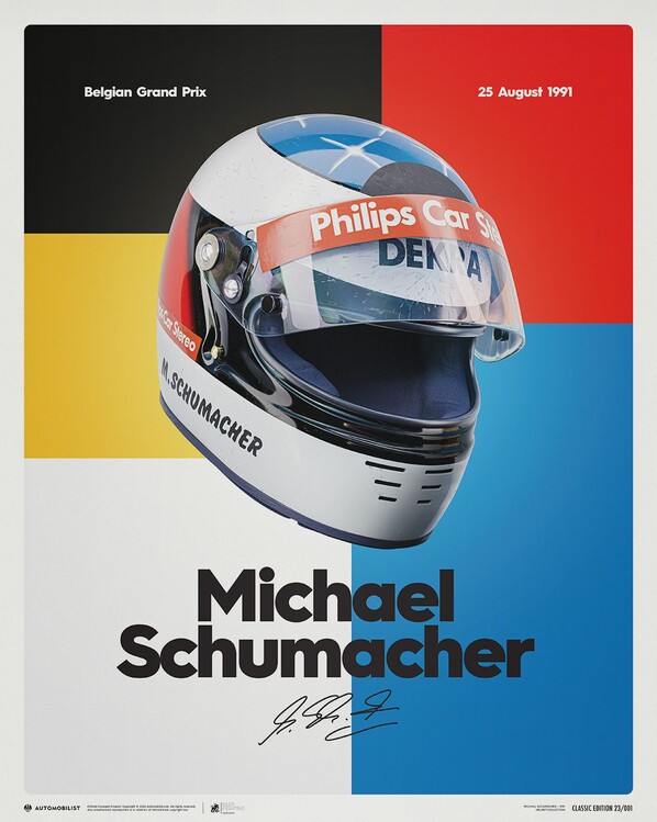 Stampa d'arte Michael Schumacher - Helmet - 1991