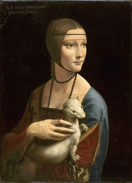 Vinci, Leonardo da - Obrazová reprodukce The Lady with the Ermine (Cecilia Gallerani), c.1490, (30 x 40 cm)