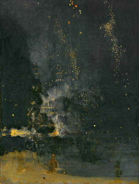 Obrazová reprodukce Nocturne in Black and Gold, the Falling Rocket, 1875, Whistler, James Abbott McNeill, 30 × 40 cm